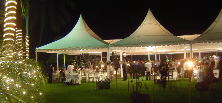 Carpas de eventos nocturnos